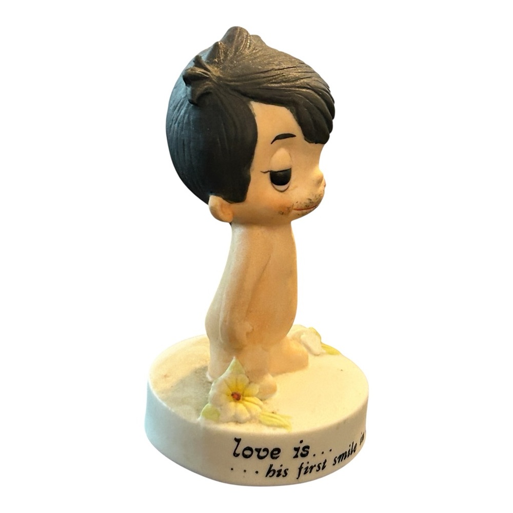 VTG 1972 Love Is...His First Smile in the Morning Figurine Kim Casali 4" Statue - Picture 4 of 9